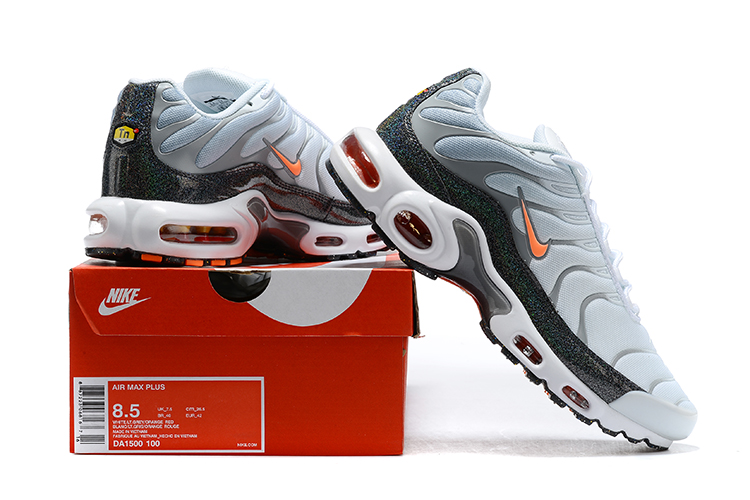 2021 Nike Air Max Plus Grey Black White Orange Running Shoes - Click Image to Close